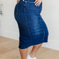 Judy Blue High Rise Denim Midi Skirt