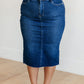 Judy Blue High Rise Denim Midi Skirt