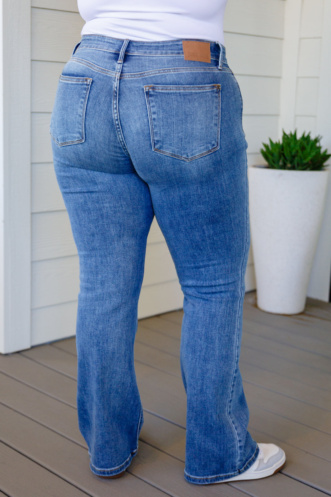 Judy Blue Mid Rise Vintage Button Fly Bootcut Jeans
