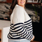 Memorable Moments Striped Sweater in White/Navy