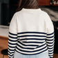Memorable Moments Striped Sweater in White/Navy