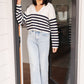 Memorable Moments Striped Sweater in White/Navy