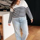 Memorable Moments Striped Sweater in White/Navy