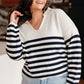 Memorable Moments Striped Sweater in White/Navy
