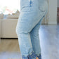 Judy Blue High Rise Plaid Cuff Vintage Straight Jeans