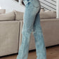 Judy Blue High Rise Plaid Cuff Vintage Straight Jeans