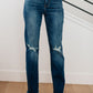 Judy Blue High Rise Distressed Straight Jeans