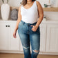 Judy Blue High Rise Distressed Straight Jeans