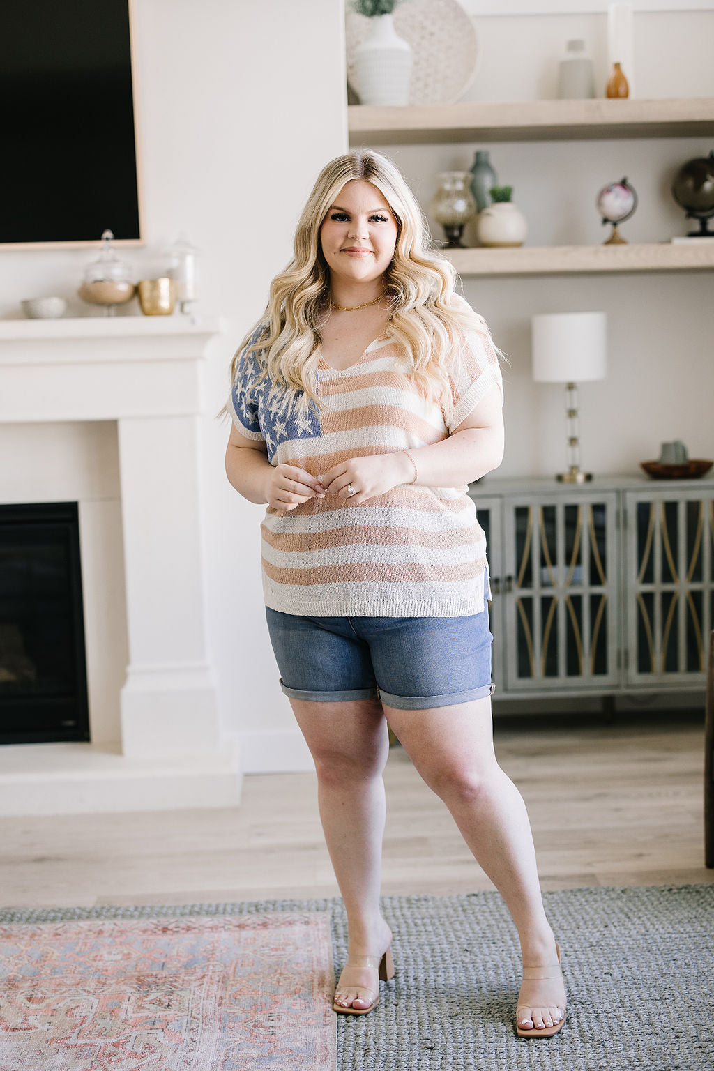 Judy Blue Pull On Elastic Waistband Denim Shorts