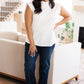 Overqualified Mock Neck Cap Sleeve Top