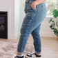 Payton Pull On Denim Joggers in Medium Wash
