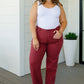 Judy Blue High Rise Front Seam Straight Jeans in Burgundy