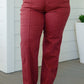 Judy Blue High Rise Front Seam Straight Jeans in Burgundy