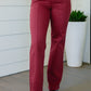 Judy Blue High Rise Front Seam Straight Jeans in Burgundy