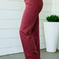 Judy Blue High Rise Front Seam Straight Jeans in Burgundy