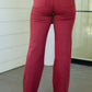 Judy Blue High Rise Front Seam Straight Jeans in Burgundy