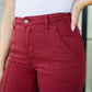 Judy Blue High Rise Front Seam Straight Jeans in Burgundy