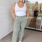 Judy Blue High Rise Front Seam Straight Jeans in Sage