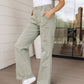Judy Blue High Rise Front Seam Straight Jeans in Sage