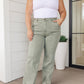 Judy Blue High Rise Front Seam Straight Jeans in Sage