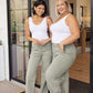 Judy Blue High Rise Front Seam Straight Jeans in Sage