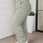 Judy Blue High Rise Front Seam Straight Jeans in Sage