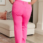 Judy Blue High Rise Garment Dyed 90's Straight Jeans - Pink