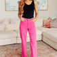 Judy Blue High Rise Garment Dyed 90's Straight Jeans - Pink