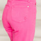 Judy Blue High Rise Garment Dyed 90's Straight Jeans - Pink