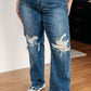 Judy Blue Take Me Back 90's Straight Jeans in Dark Wash