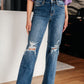 Judy Blue Take Me Back 90's Straight Jeans in Dark Wash