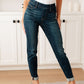 Rowena High Rise Pull On Double Cuff Slim Jeans