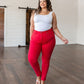 Judy Blue High Rise Control Top Garment Dyed Skinny Jeans in Ruby