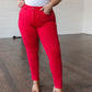 Judy Blue High Rise Control Top Garment Dyed Skinny Jeans in Ruby