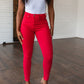 Judy Blue High Rise Control Top Garment Dyed Skinny Jeans in Ruby