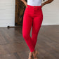 Judy Blue High Rise Control Top Garment Dyed Skinny Jeans in Ruby