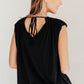 Ruched Cap Sleeve Top in Black