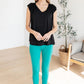 Ruched Cap Sleeve Top in Black