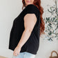 Ruched Cap Sleeve Top in Black