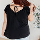 Ruched Cap Sleeve Top in Black