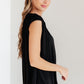 Ruched Cap Sleeve Top in Black