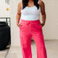 Run, Don't Walk Cargo Sweatpants in Flamingo Pink