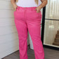 Judy Blue Tummy Control Faux Leather Pants in Hot Pink