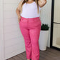 Judy Blue Tummy Control Faux Leather Pants in Hot Pink