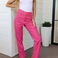 Judy Blue Tummy Control Faux Leather Pants in Hot Pink