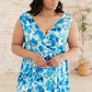 The Suns Been Quite Kind V-Neck Dress in Blue