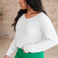 Told You So Ribbed Knit V Neck Sweater