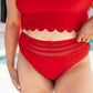 Tonga Scalloped High Waisted Swim Bottoms