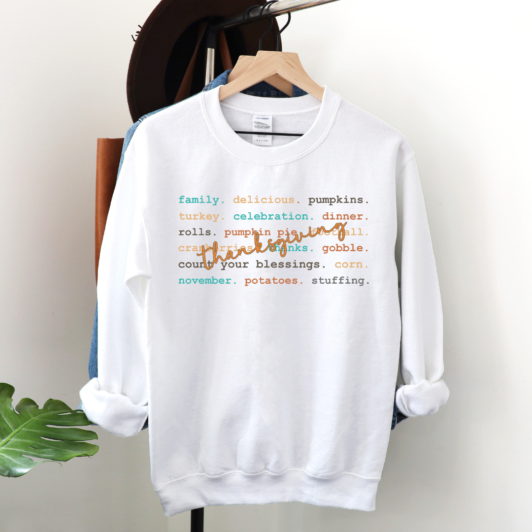 Thanksgiving Words Sweatshirt