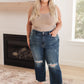 Judy Blue High Rise Distressed Wide Leg Crop Jeans